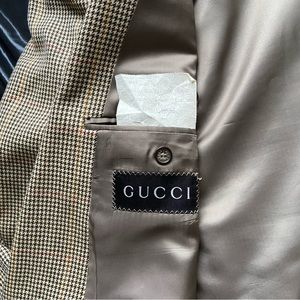 Vintage 90s/70s/80s GUCCI Houndstooth Mens Wool Blazer Jacket women’s un…